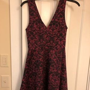 Forever 21 black/burgundy paisley mini dress